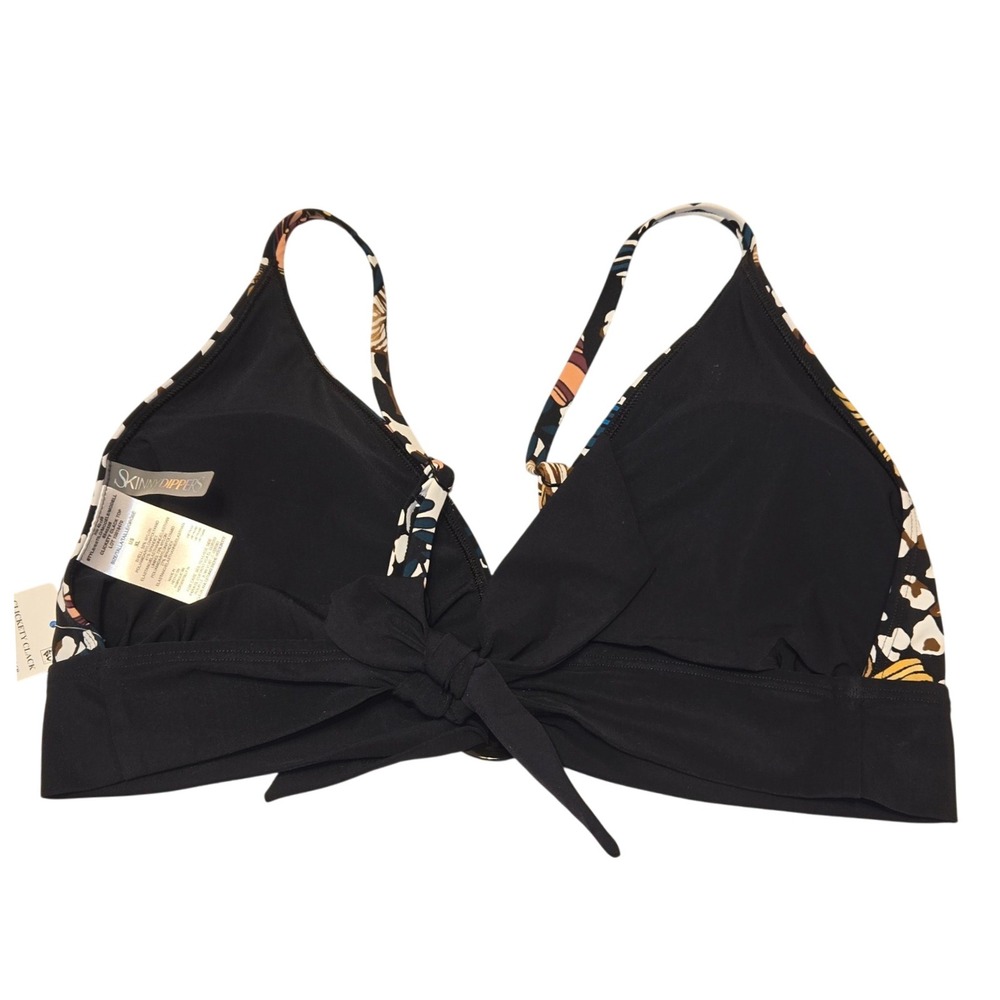 Skinny Dippers Clickety‎ Clack Floral Leopard Print Bikini Top - XL - Picture 4 of 5